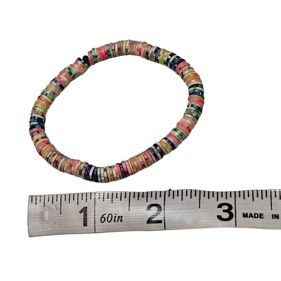 Boho Heishi Disc Beads Stretch Bracelet Multicolor Fashion Jewelry Women - Picture 3 of 3